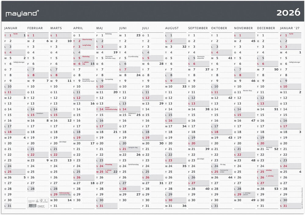 Kæmpekalender 2026 moderne 13 mdr