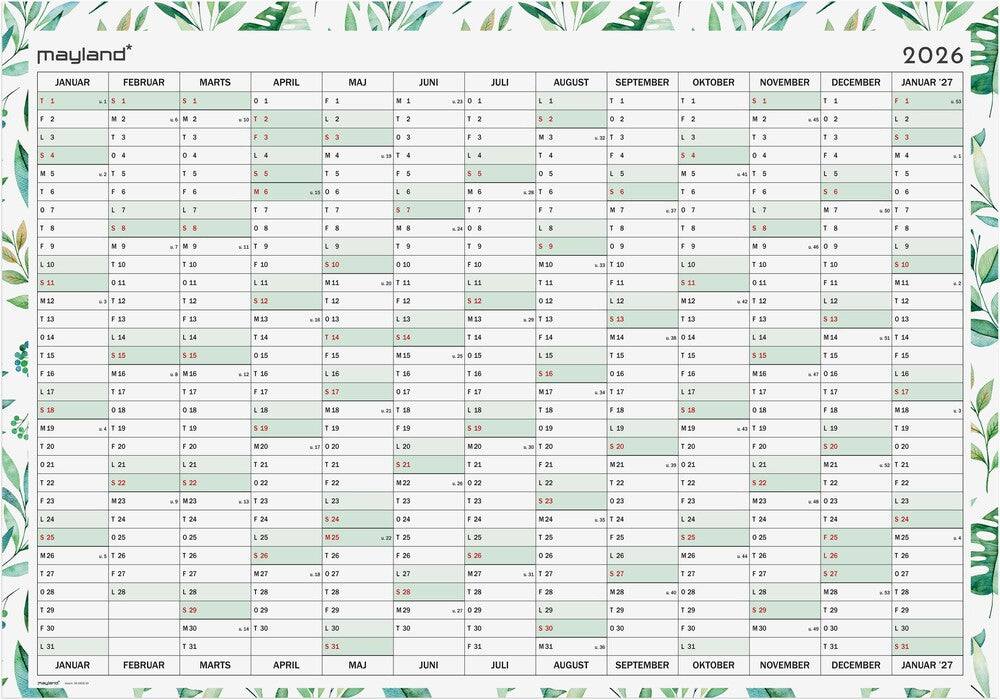 Kæmpekalender 2026 whiteboard 13 mdr m/pen