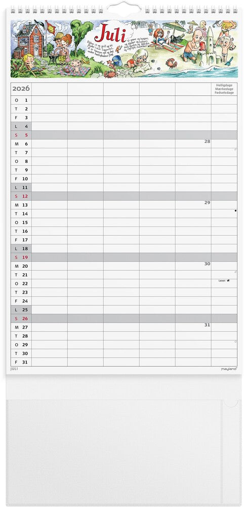 Familiekalender 2026 otto dickmeiss a3 5 kol.