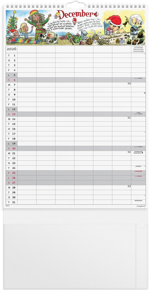 Familiekalender 2026 otto dickmeiss a3 6 kol