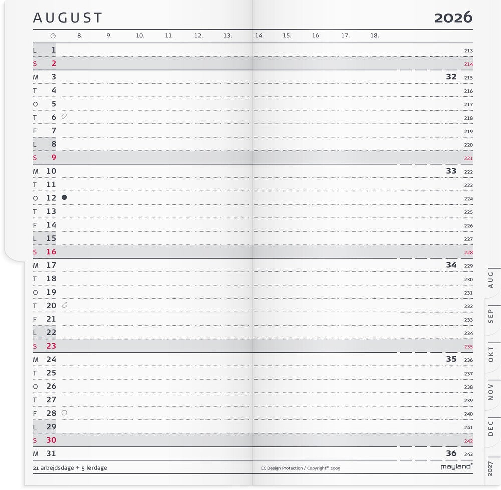 Index planner 2026 refill m/tlf register
