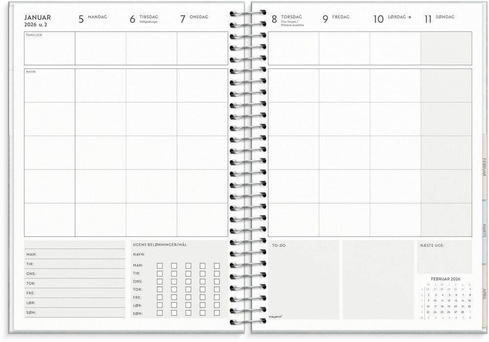 Life organizer 2026 family panner uge