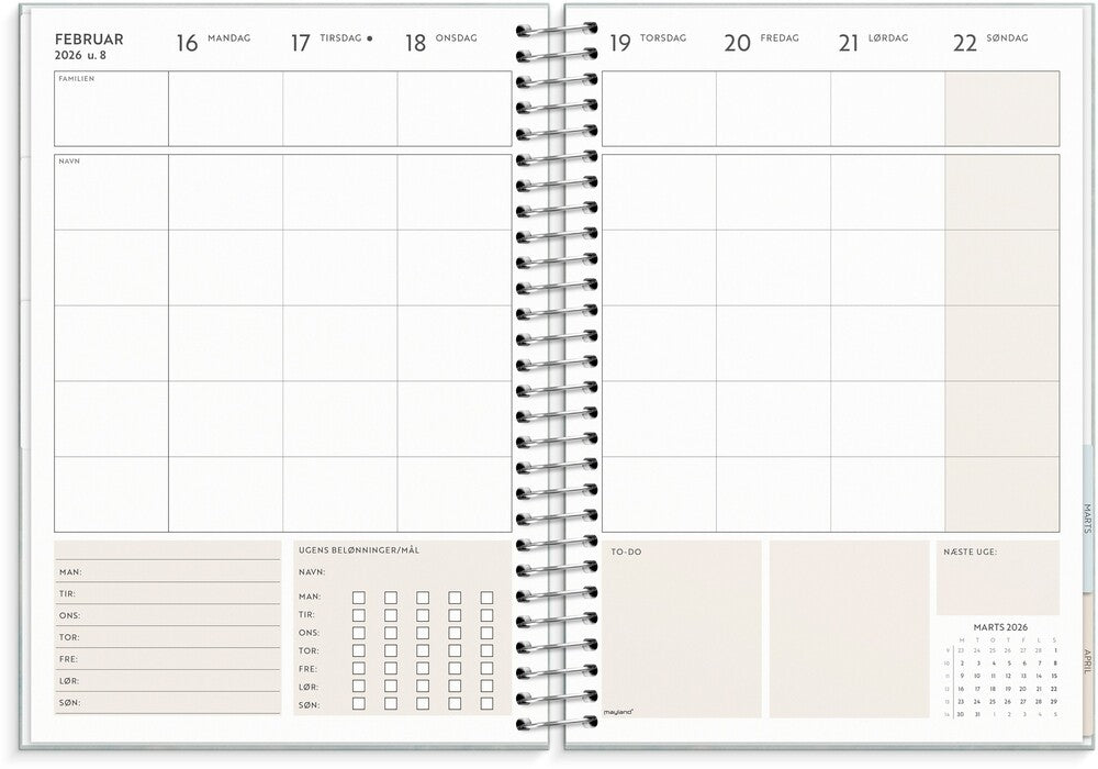 Life organizer 2026 family panner uge