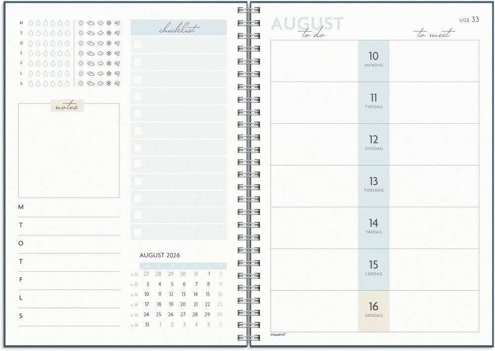 Life planner 2026 to do uge a5