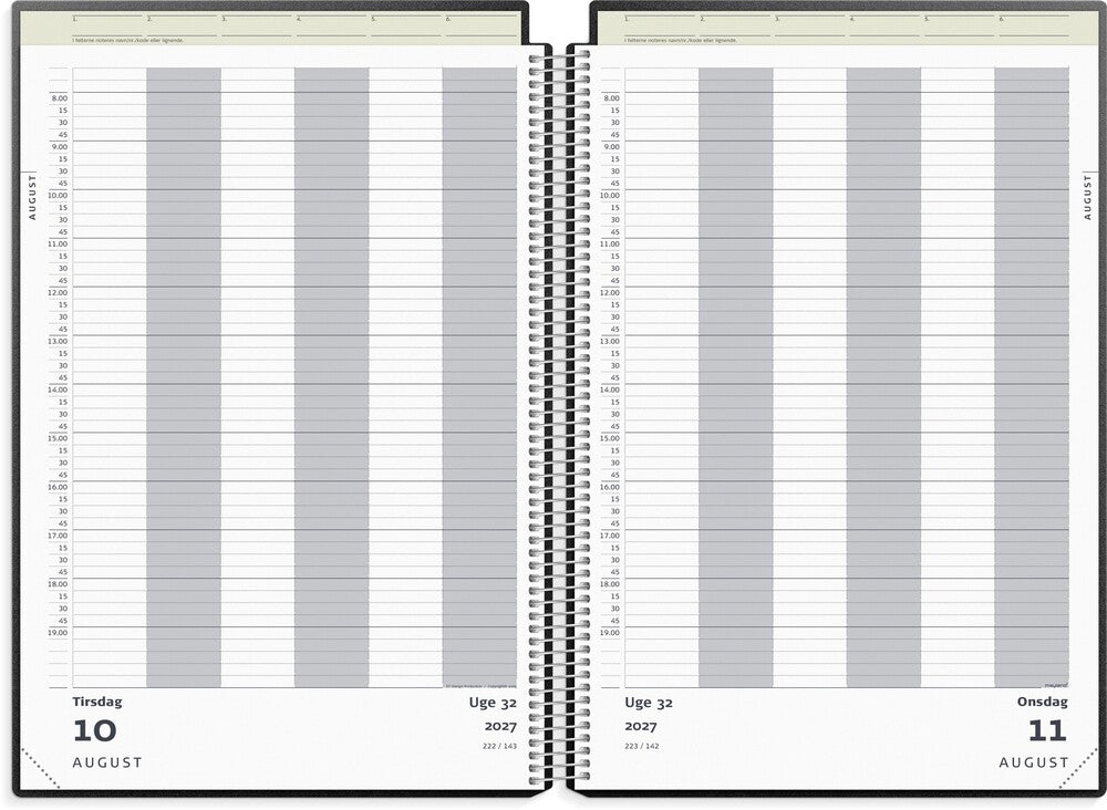 Aftalekalender 2027 dag a4 pp