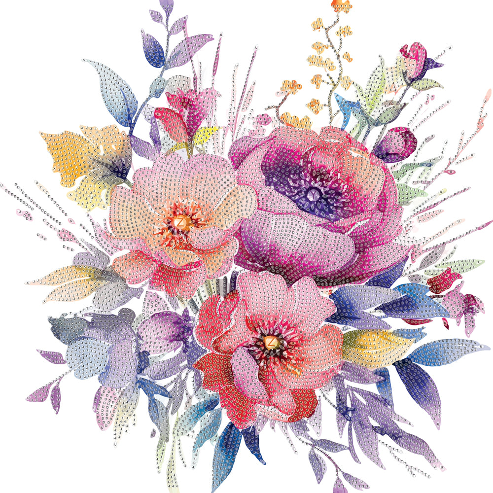 Diamond art MIX blomsterbuket 40 x 40 cm