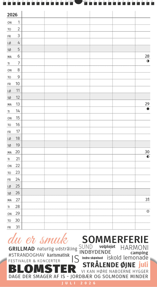 Familiekalender Året Rundt Mugge P'S Ord 2026
