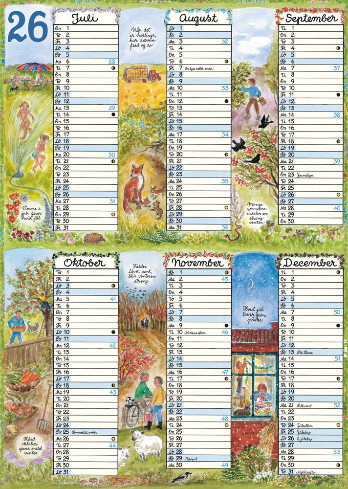 Overblikskalender A4 2026 Karton