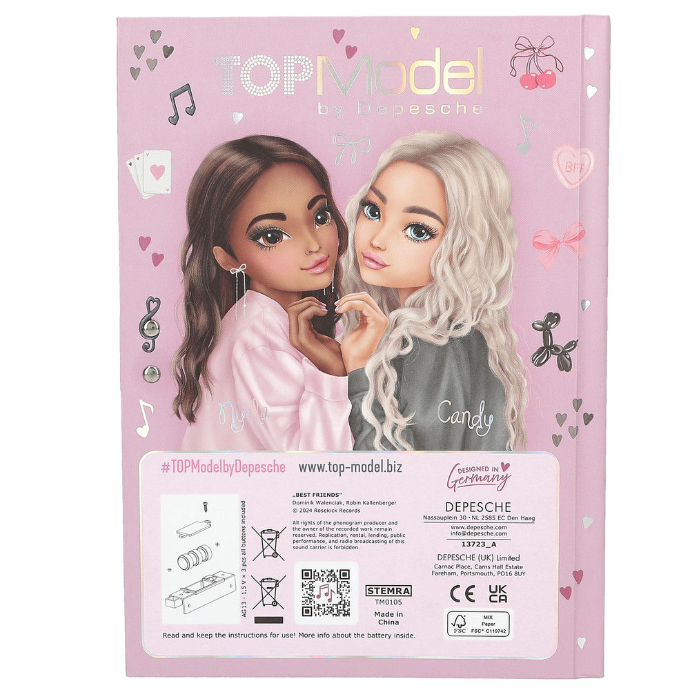 TOPModel Dagbog m/kode & musik MY BFF