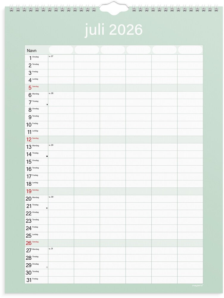 Mayland Familiekalender 26/27 Simply 6 PERSONER