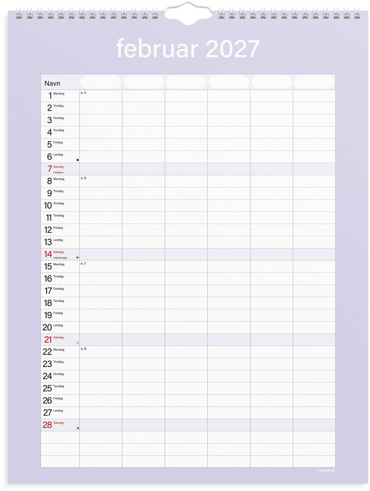 Mayland Familiekalender 26/27 Simply 6 PERSONER
