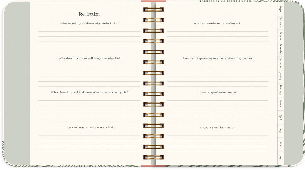 LIFE PLANNER 26/27 MAYLAND DECOR GREEN FLOW UGE TVÆRFORMAT