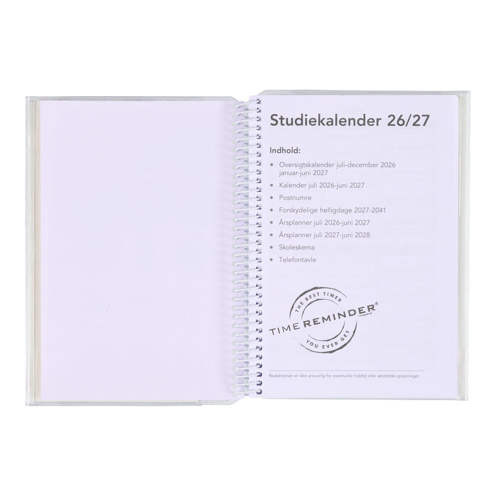 LEKTIEKALENDER 2026/27 4 I 1 UGEOPSLAG M/NOTATSIDE M/2KLAPPE