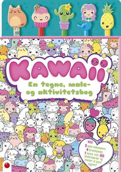 Aktivitetsbog med blyanter: Kawaii