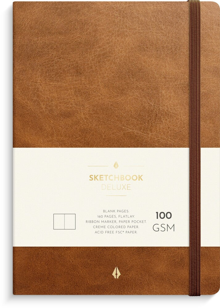 Notesbog Deluxe A5 Blank Brown