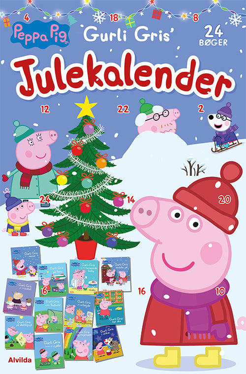 D2 Peppa Pig - Gurli Gris' julekalender - med 24 billedbøger