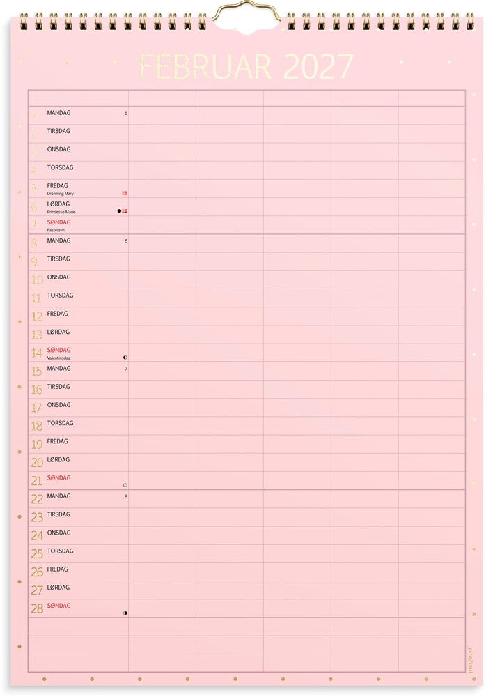 Vægkalender 2027 color 5 personer Mayland 21 x 29,7 cm