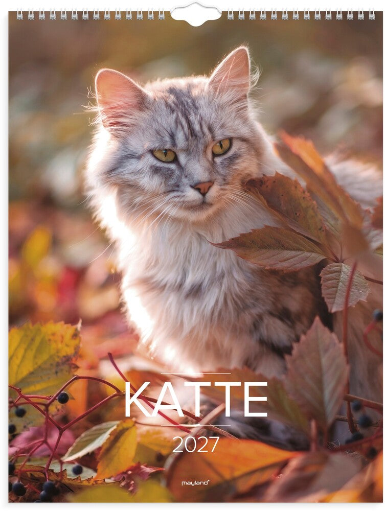 Vægkalender 2027 katte Mayland 29,5 x 39 cm