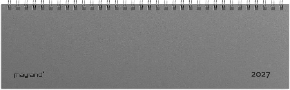 Bordkalender 2027 dag/uge pp grå Mayland 30,5 x 9 cm