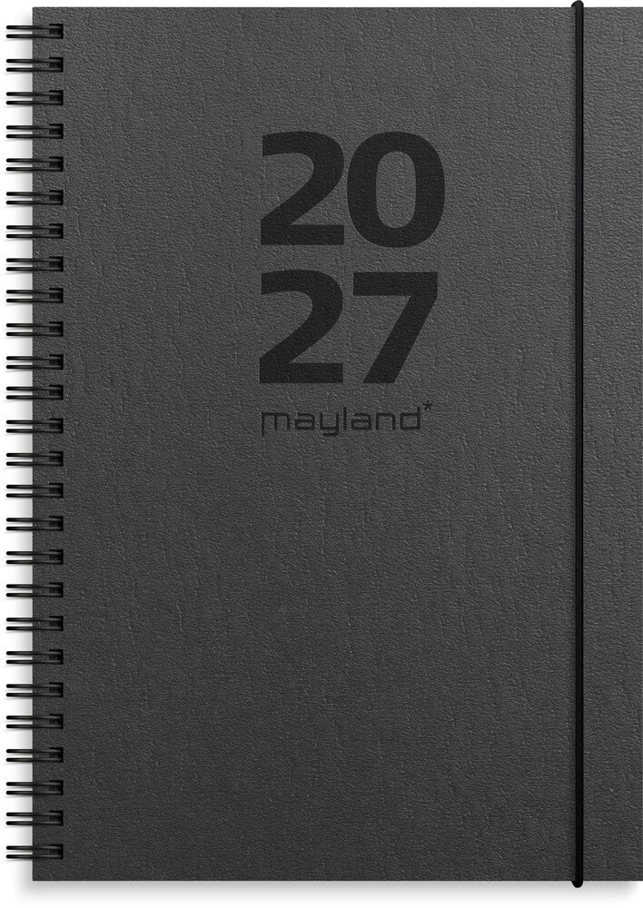 Spiralkalender international 2027 uge A5 sort Mayland