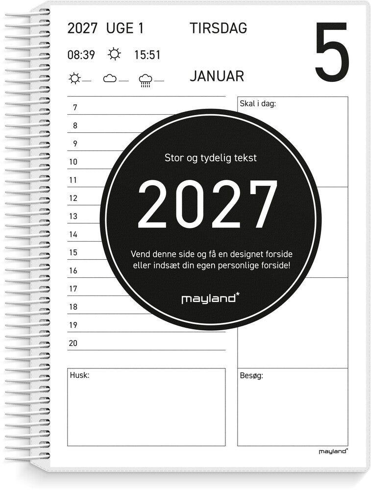 Spiralkalender 2027 senior dag Mayland 16,8 x 23,5 cm