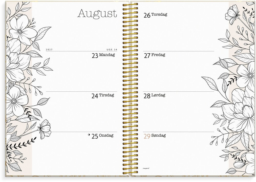 Life planner 2027 bloom uge A5 Mayland