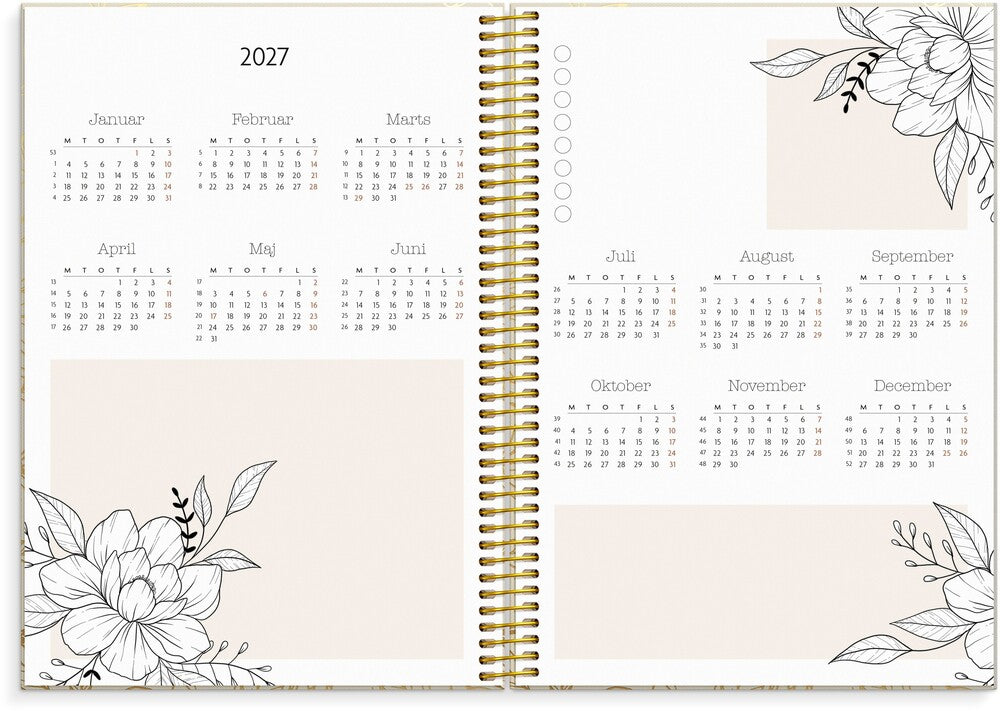 Life planner 2027 bloom uge A5 Mayland