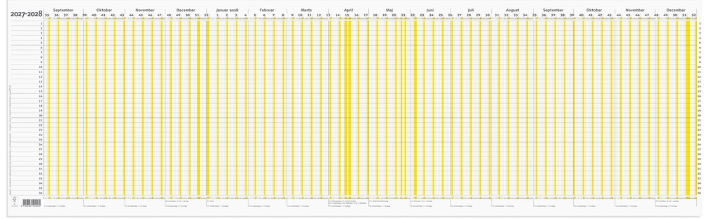 Ferie planner 2027/2028 Mayland 100 x 20 cm