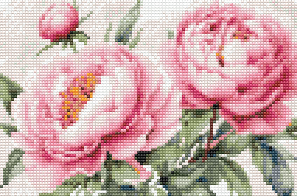 D1 Diamond art bonderoser lyserød 20 x 30 cm