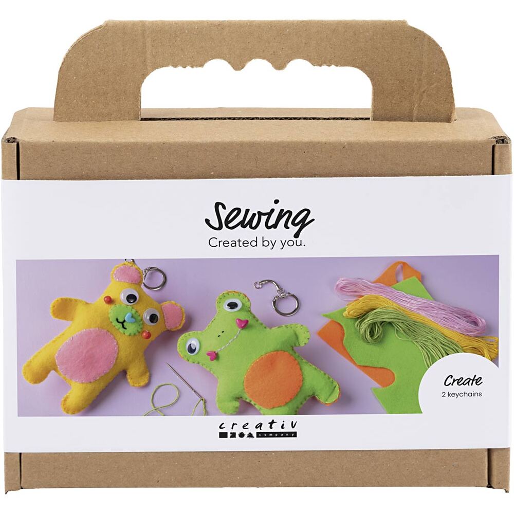 Syning Mini DIY Kit Frø og bamse ass. Farver