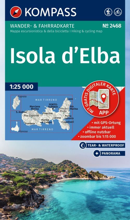Isola d'Elba, Kompass Wanderkarte 2468