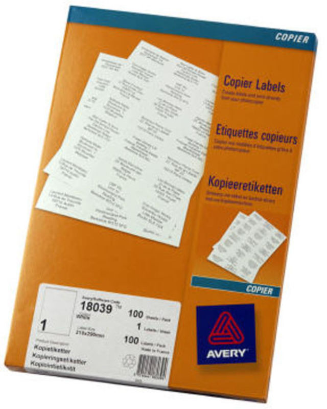 Etiket kopi Avery 18039 210x290mm