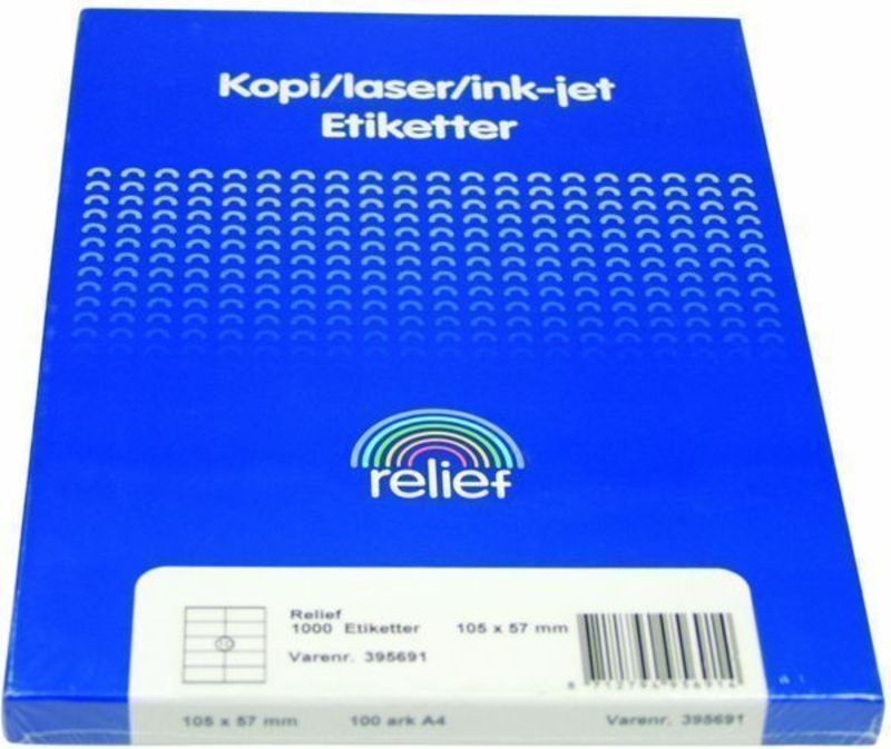 Etiket Relief 105,0 x 57,0 mm 100 ark