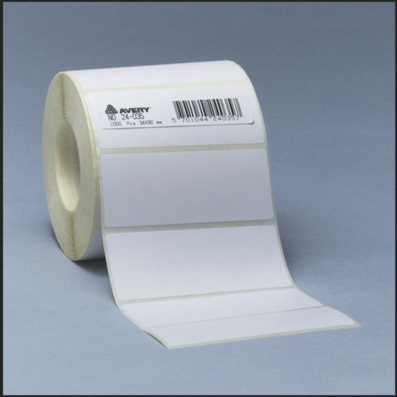 Etiket Avery 25x50 mm hvid