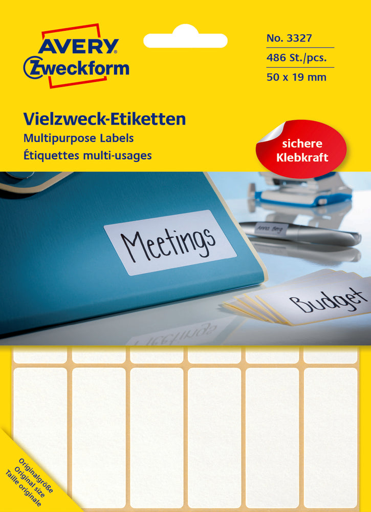 Etiketter Avery 50 x 19 /486 stk