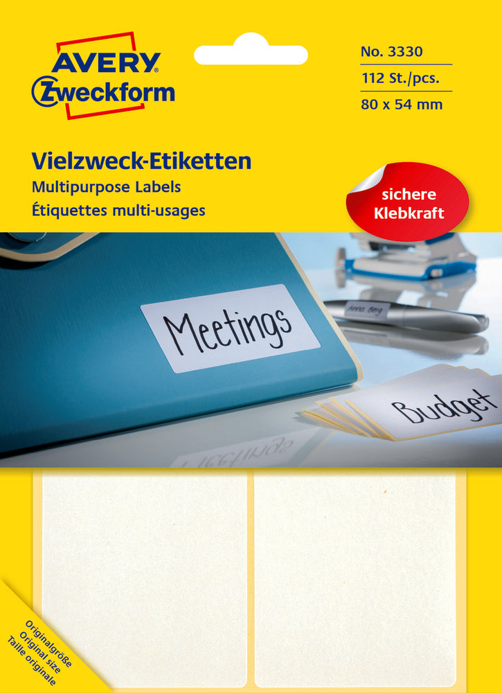 Etiketter Avery 80 x 54 /112 stk