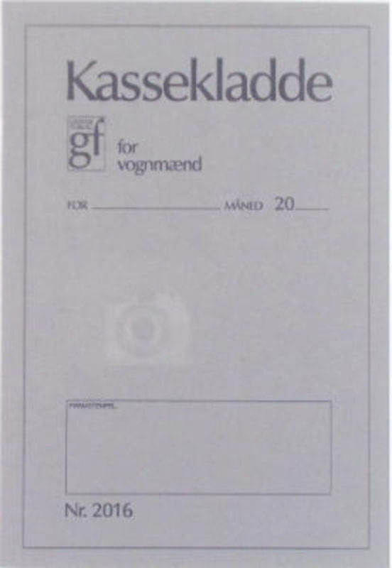 GRAFISK 2016 KASSEKLADDE M/MOMS 14X20,5 FOR VOGNMÆND