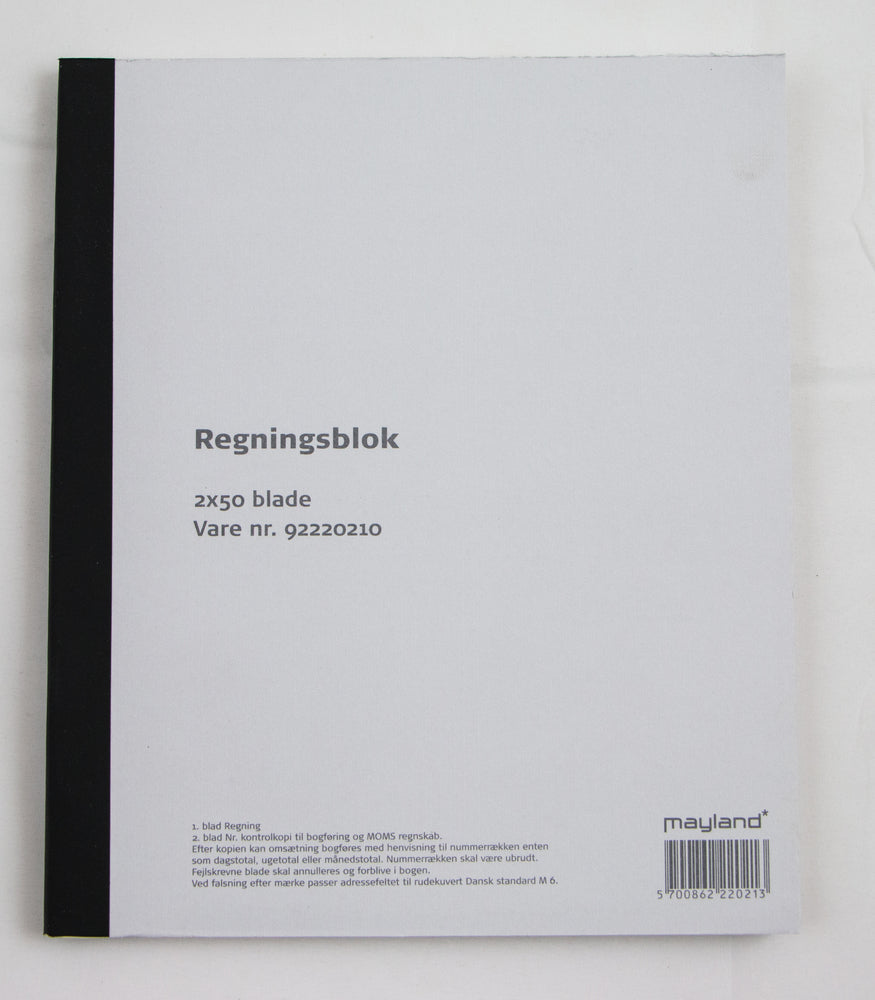 D2 Regning Mayland m/kopi / 14,8x20