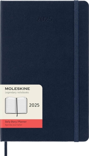 Moleskine 2025 12-Month Daily Large Hardcover Notebook Sapphire Blue