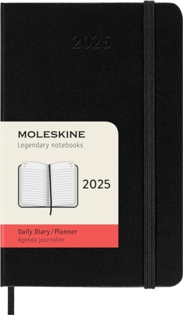 Moleskine 2025 12-Month Daily Pocket Hardcover Notebook Black