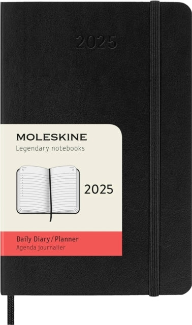 Moleskine 2025 12-Month Daily Pocket Softcover Notebook Black