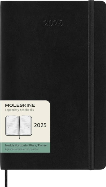 Moleskine 2025 12-Month Weekly Horizontal Large Softcover Notebook Black