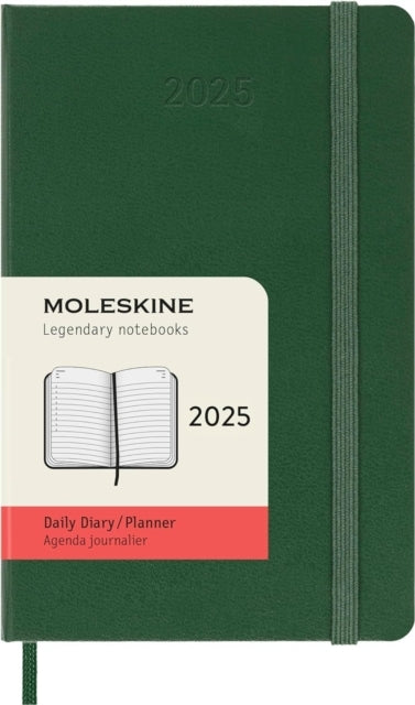 Moleskine 2025 12-Month Daily Pocket Hardcover Notebook Myrtle Green