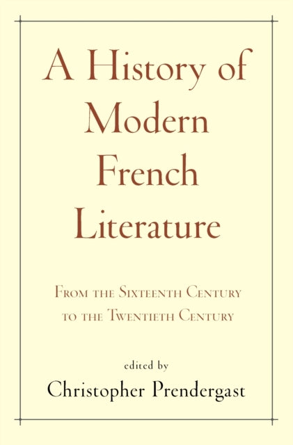 A History Of Modern French Literature