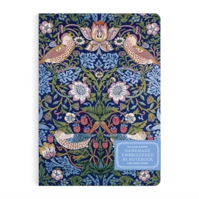 William Morris Strawberry Thief Handmade Embroidered B5 Jour