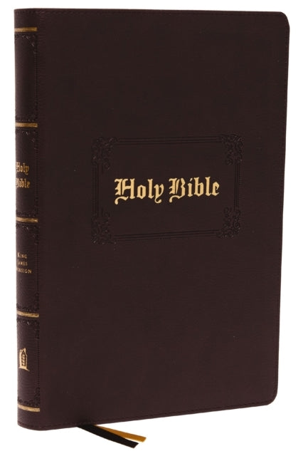 KJV, Large Print Center-Column Reference Bible, Leathersoft, Brown, Red Letter, Comfort Print