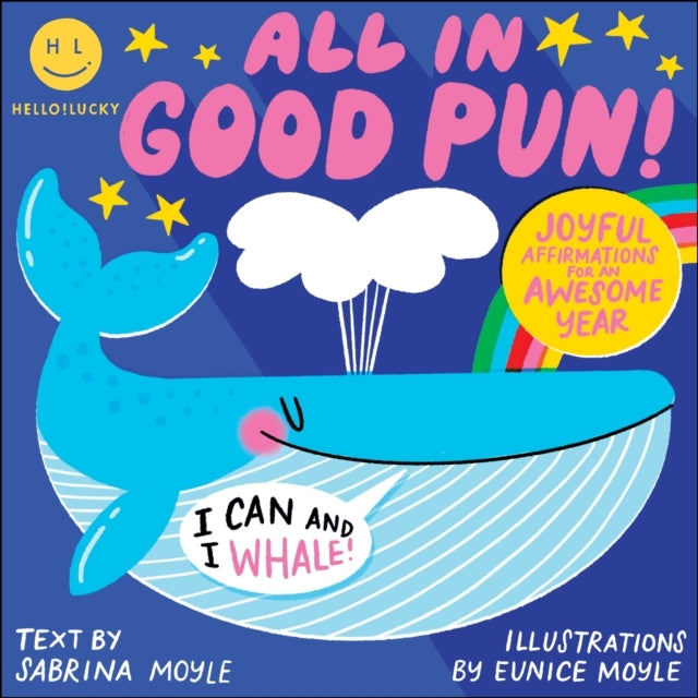 Hello!Lucky All In Good Pun 2025 Wall Calendar Joyful Affirm