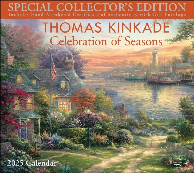 Thomas Kinkade Special Collector'S Edition 2025 Deluxe Wall Calendar With Print Celebration of Seasons