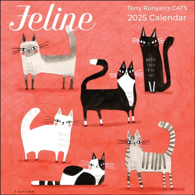 Feline 2025 Wall Calendar Terry Runyan'S Cats