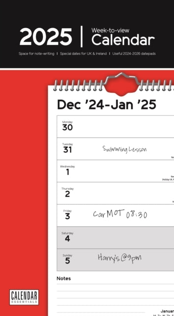 Essential Week-To-View Stubby Slim Calendar 2025